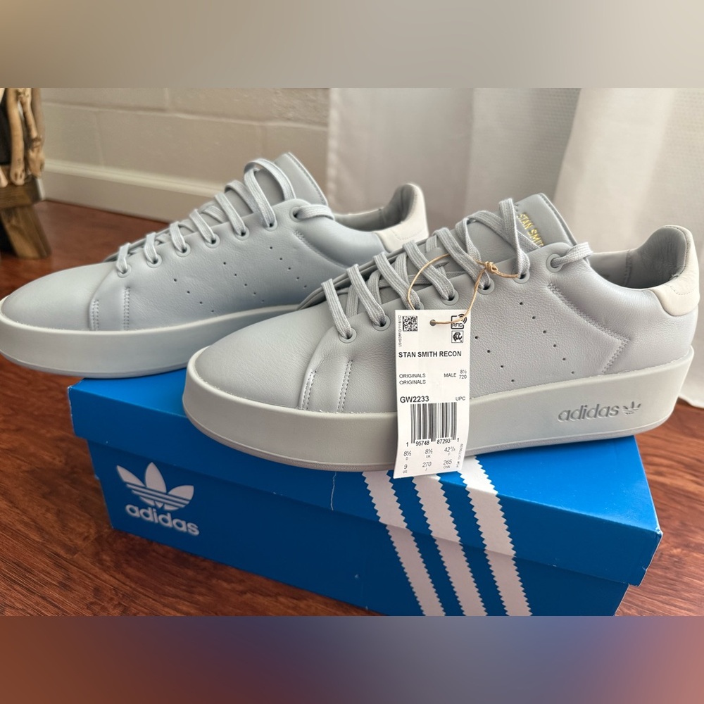 Adidas Originals Stan Smith Recon Leather Shoes Men’s Size 9 Gray